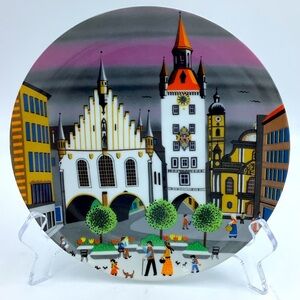 April in Munich Folk Art Collectible Plate